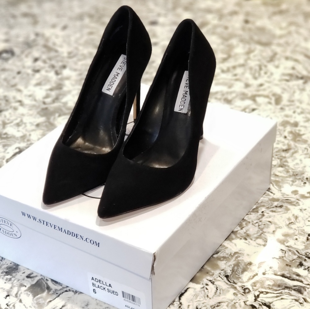 Steve Madden Black Suede Heels